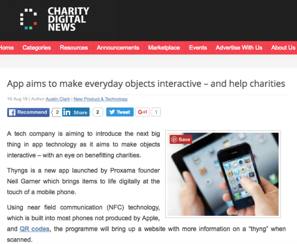 Charity News Channel highlights how Thyngs work in the Charity Sector