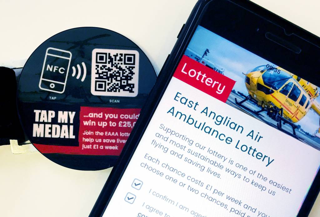 East Anglian Air Ambulance ‘Taps’ Thyngs for Mobile Lottery Subscriptions