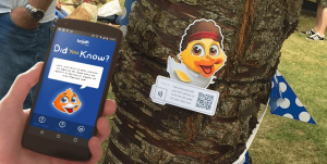 Thyngs contributed QR codes to a duck race to enable people to win a prize.