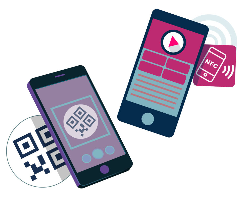 QR and NFC smartphone graphics